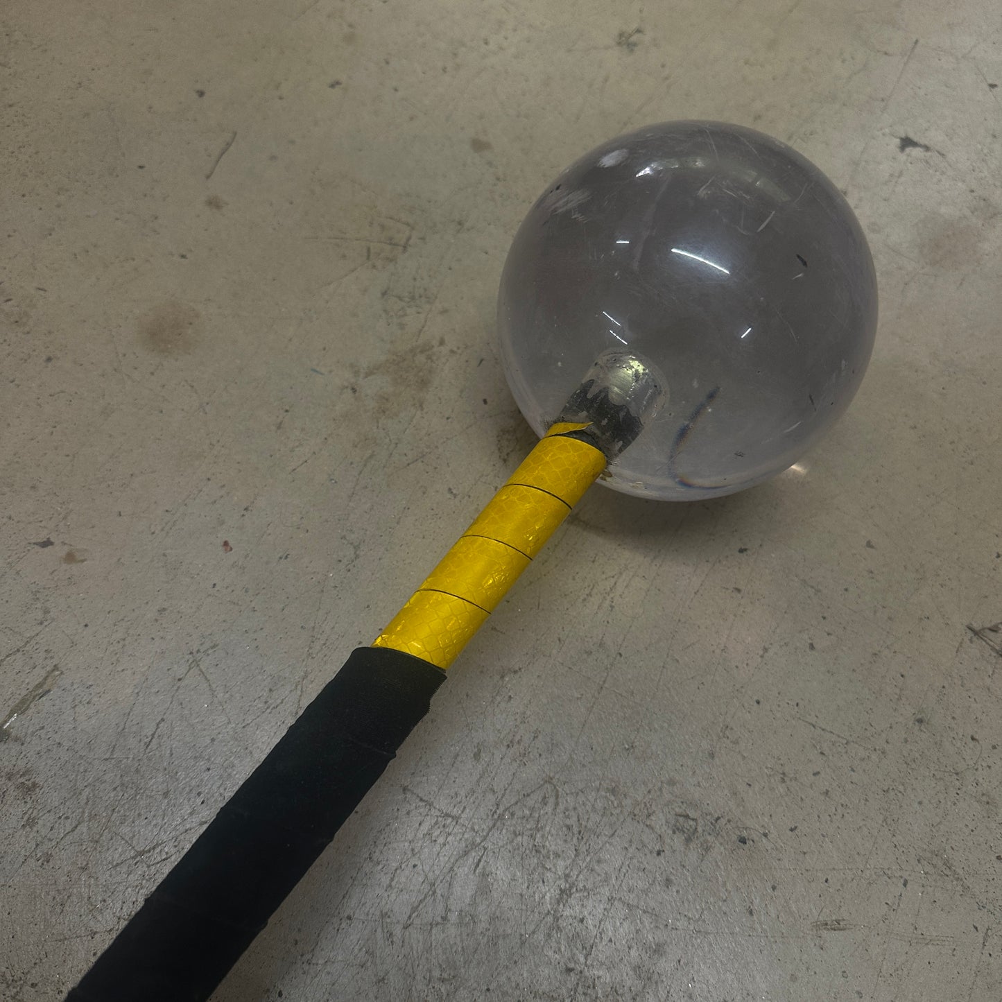 6ft Fire Trident Acrylic Ball, Sage gripped